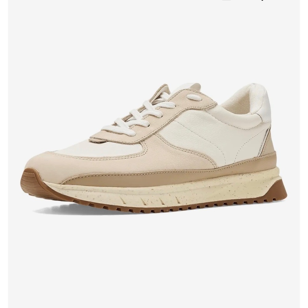 Madewell Kickoff Trainer Sneakers White Tan Leather Suede MWL M8857 Women 9M